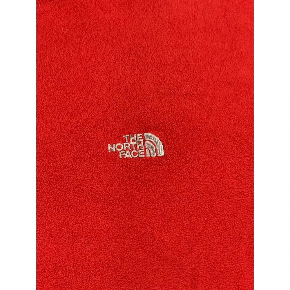 The North Face TKA 100 Fleece Pullover Mens XL Red Quarter Zip Mock Neck j188